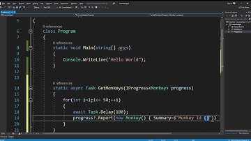 C# IProgress of T to update progress status async/await