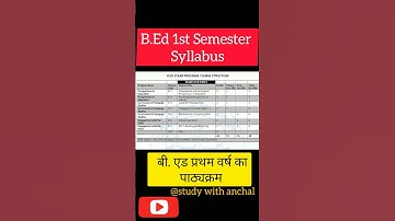B.Ed 1st semester Syllabus |2024| B.Ed | #ytshorts #shorts #Syllabus #study_with_anchal #davv