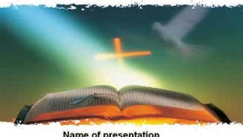 Bible With Holy Dove PowerPoint Template by PoweredTemplate.com