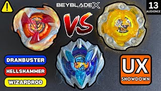 UX WAR: Dran Buster VS Hells Hammer VS Wizard Rod | BEYBLADE X [13+]