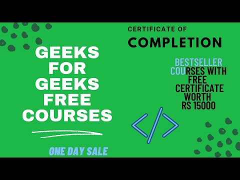 Geeks For Geeks Courses For Free | One Day Sale | By - Apoorv Gupta