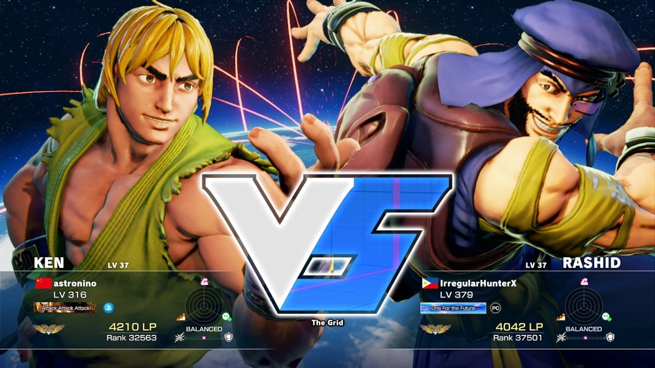 Street Fighter V  Casual Match - astronino (Ken) vs IrregularHunterX (Rashid)