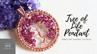 Tree of Life Pendant - Wire Work Tree Pendant - Jewellery Making Tutorial