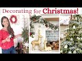 CHRISTMAS 2022 DECORATE WITH ME 🎄PART 1 | Christmas Tree Decorating, Christmas Mantle + Living Room