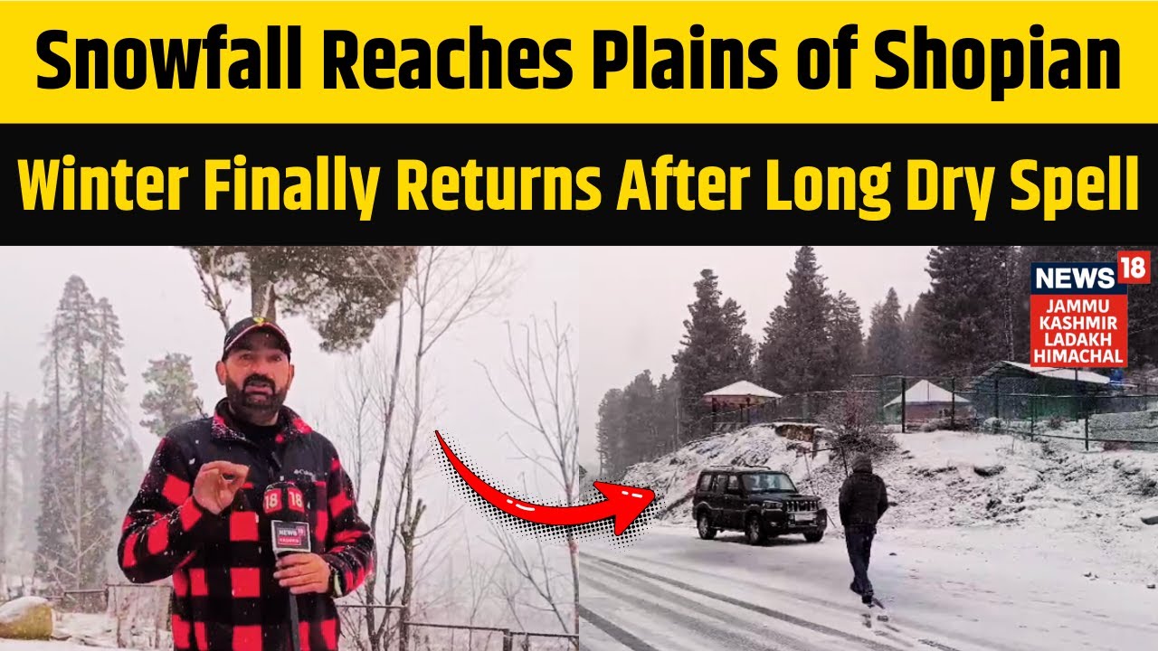 Snowfall Reaches Plains of Shopian, Winter Finally Returns After Long Dry Spell | News18 JKLH | N18V