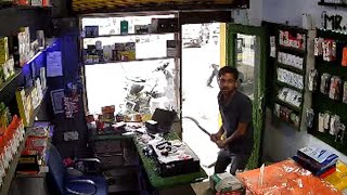 Reasi: Drug Peddler Ransacks Shop With Sharp Edged Weapon, Caught On Camera