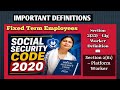SOCIAL SECURITY CODE 2020 IMPORTANT DEFINITIONS
