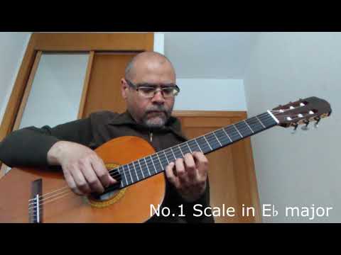 Carcassi - Eb major Scale, Cadence, Exercise and Prelude from Guitar Method Op. 59