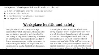 IELTS READING PASSAGE FROM OFFICIAL GUIDE  WORK PLACE HEALTH AND SAFETY