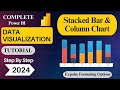 How To Create Stacked Column Chart in Power BI | Explore all Formatting Options Step by Step | 2024