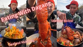 Dagang Eats Big Lobster, Octopus, Abalone, Conch, And Prawn Today