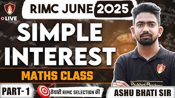 RIMC Maths Simple Interest | Best RIMC Online Coaching Math Class