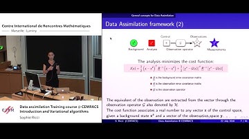 Sophie Ricci:  Data assimilation training course @ CEMRACS: Introduction and variantional algorithms