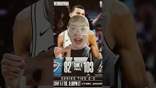 SPURS BTA THUNDER SEIRIES TIED 2-2 #nbaplayoffs #spurs #okcthunder #nbatrending
