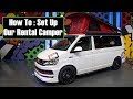 HOW TO SET UP VW CAMPER VAN ROCK & BED POP TOP ROOF