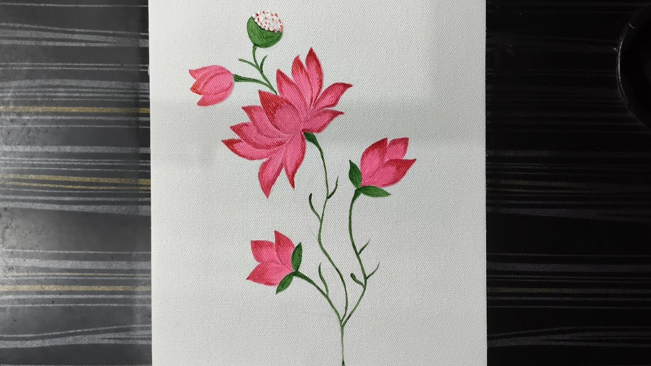 Lotus flower 🪷Aart Sed flower Pink and Red colour Art 