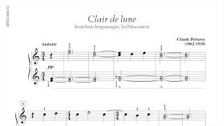 Clair de lune (from Suite bergamasque) - Debussy (page 74, Adult Piano Adventures Classics Book 2)