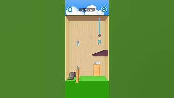 Rescue Cut Stage 32 - Rope Puzzle Game | Cut The Rope Carefully In Order To Rescue A Little Boy