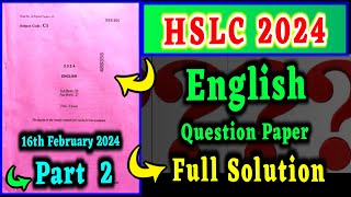 HSLC 2024 English Question Paper Solution | Class 10 English Question Paper Solution 2024 | SEBA screenshot 4
