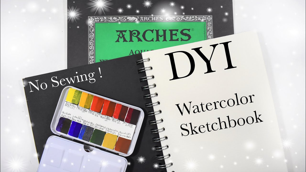 DIY : Easy Watercolor Sketchbook ( No Bookpress ) 