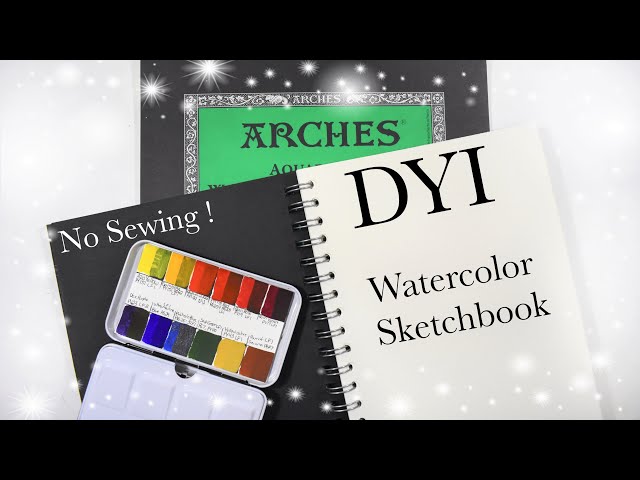 DIY : Easy Watercolor Sketchbook ( No Bookpress ) 