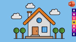 How to Animate in PowerPoint, Animated House Scene, PowerPoint Animation Tutorial