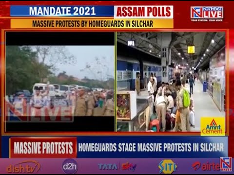 Massive protests by homeguards in Silchar ahead of second Phase