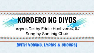 Video thumbnail of "Kordero Ng Diyos with voicing, lyrics and chords [Agnus Dei Song]  by Eddie Hontiveros"