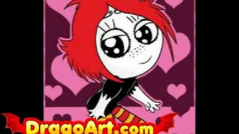 How to draw Ruby Gloom, step by step