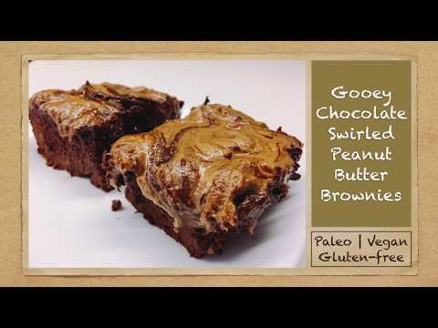 Gooey Chocolate Swirled Peanut Butter Brownies | Paleo | Vegan | Gluten-Free