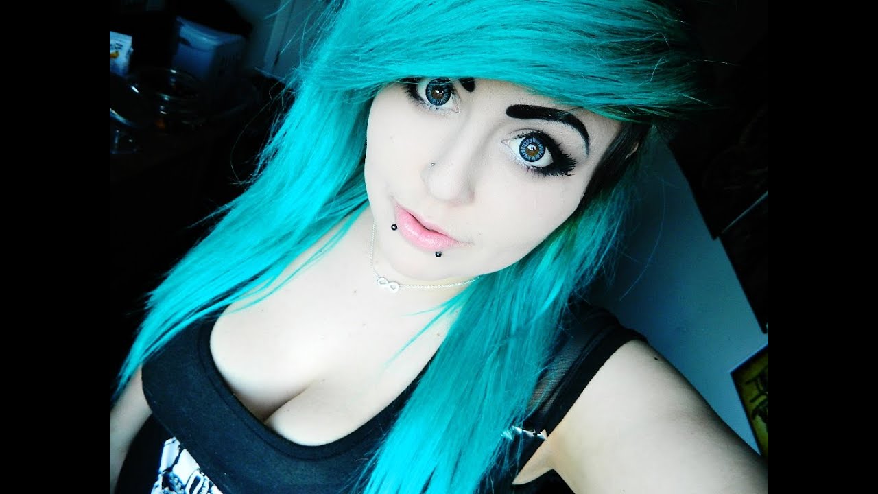 aqua blue and turquoise hair emo