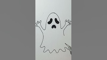 How to draw a cute Halloween ghost 👻#art #sketch #drawing #painting #shorts #ytshorts #shortvideo