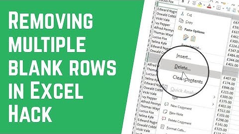 Removing Multiple Blank Rows in Excel