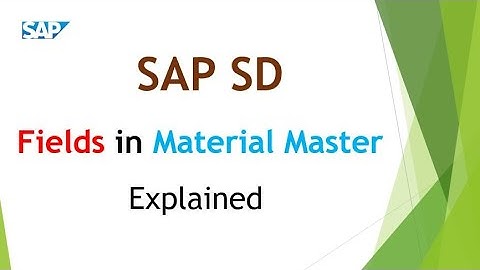 Fields in Material master explained || SAP SD || SAP SD Tutorials