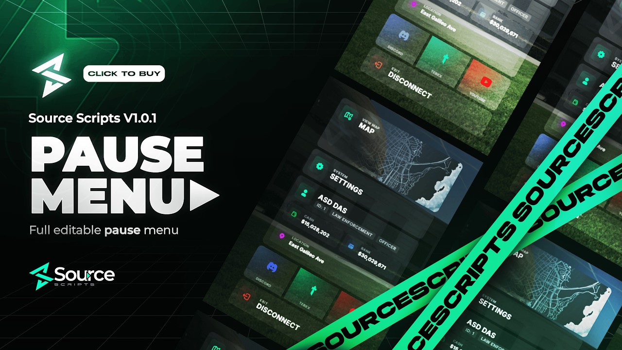 Pause Menu | Source Scripts | Fivem Pause Menu (qbcore, esx, qbox ...