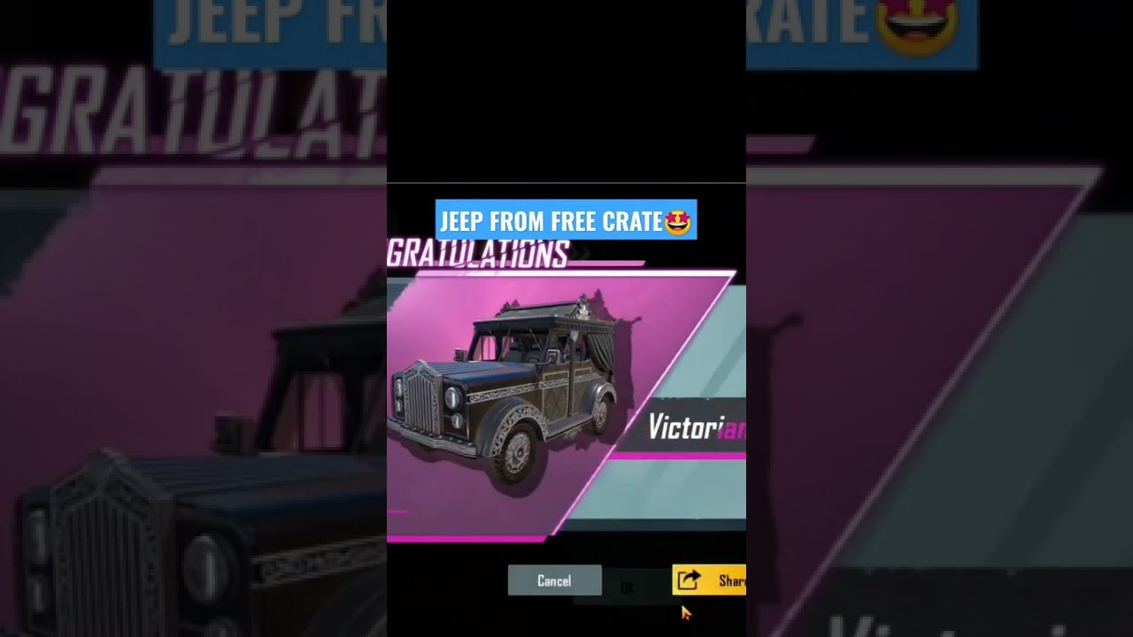 PUBG MOBILE UAZ SKIN FREE | FREE CRATE UAZ 