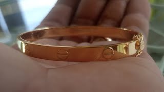 HOW TO MAKE CARTIER BANGLE 18K YELLOW GOLD FR 999 COIN. Tatak LG, vid#8