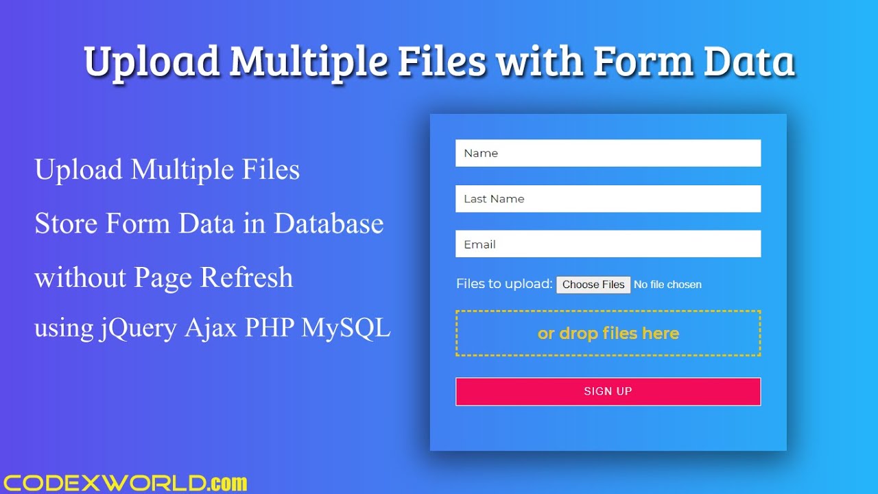 Upload Multiple Files with Form Data using jQuery Ajax and PHP
