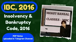 IBC, 2016 (Complete) | Insolvency & Bankruptcy Code, 2016 | IBC, 2016 for CMA Final | New Syllabus