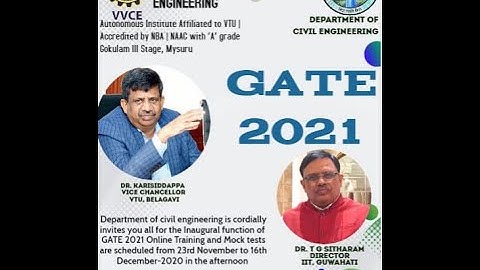 INSTRUCTIONS FOR GATE MOCK TEST- 2021