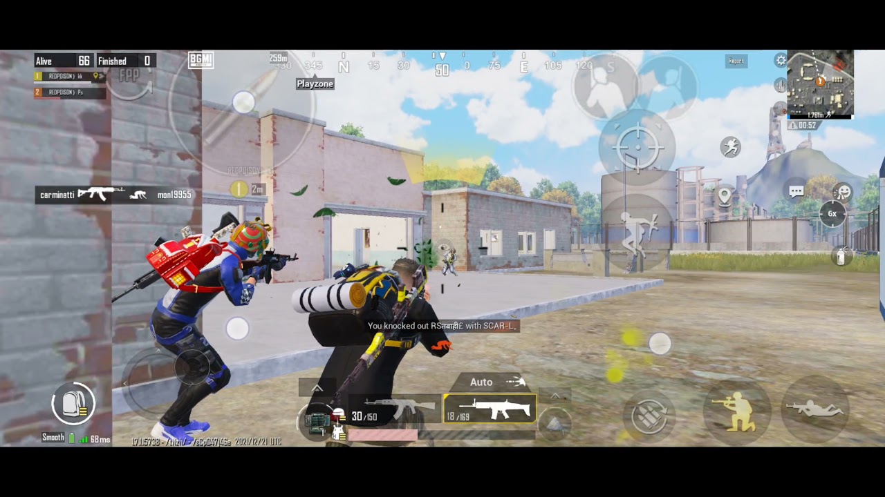 my clan member REDPOISON PS 1v3 in BGMI