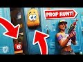 *NEW* HIDING as PROPS at SCHOOL!? (Fortnite Prop Hunt)