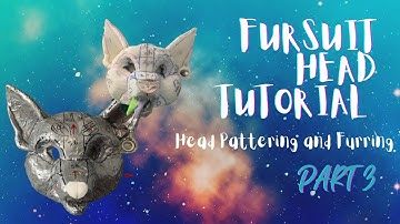 Making My First FURSUIT Head (with tutorial): patterning and fur laying Part 3