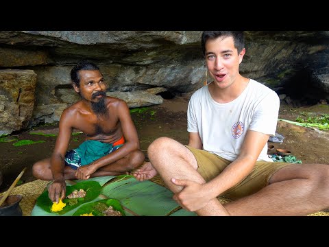 SRI LANKAN TRIBAL FOOD 🇱🇰 Eating JUNGLE CURRY with Vedda Tribe in Sri Lanka!