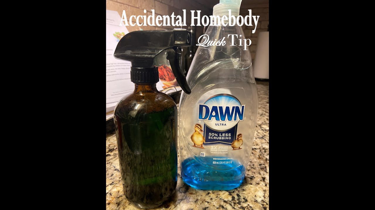 Diluted Dish Soap, Water and a Spray Bottle 