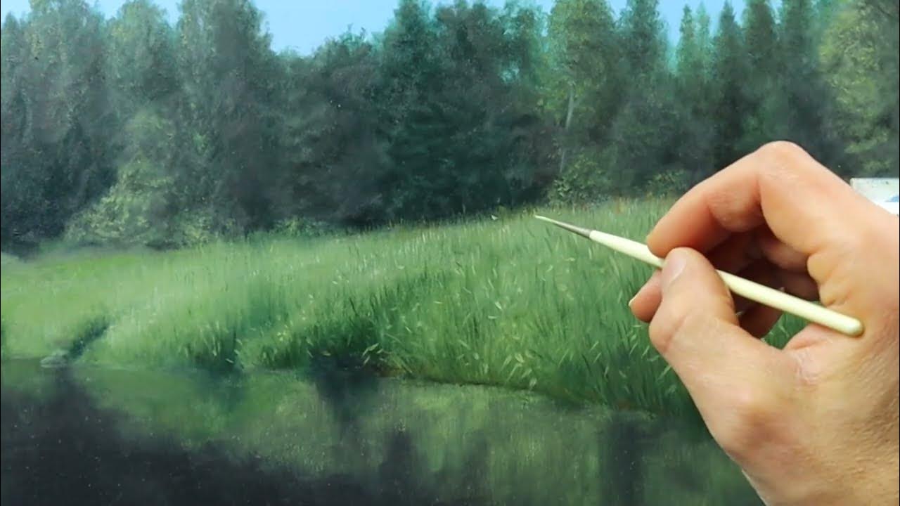 How to paint reeds and lakewater brennerfineart Shorts YouTube