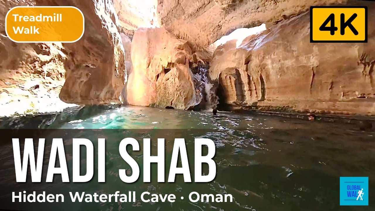 Wadi Shab 4K — Hidden Waterfall Cave Hike & Swim, Oman