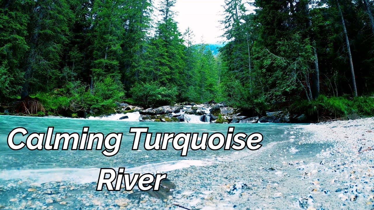 Calming Turquoise River Sounds for Deep Sleep, Study & Relaxation | 4K Nature Ambience