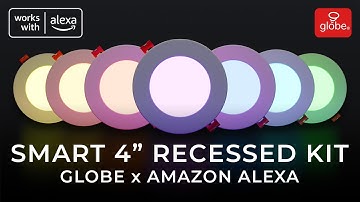 Smart Recessed Lighting Kit - 4 inch (RGB Color and Tunable White) | Globe x Amazon Alexa