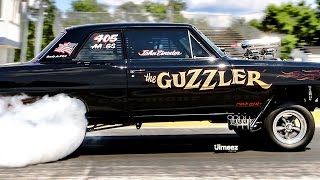 GUZZLER! BLOWN 427CI '67 NOVA NOSTALGIA GASSER! BYRON DRAGWAY!